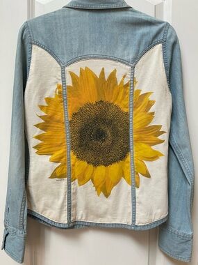 Vintage Y2K Hennes Collection Sunflower Denim Shirt